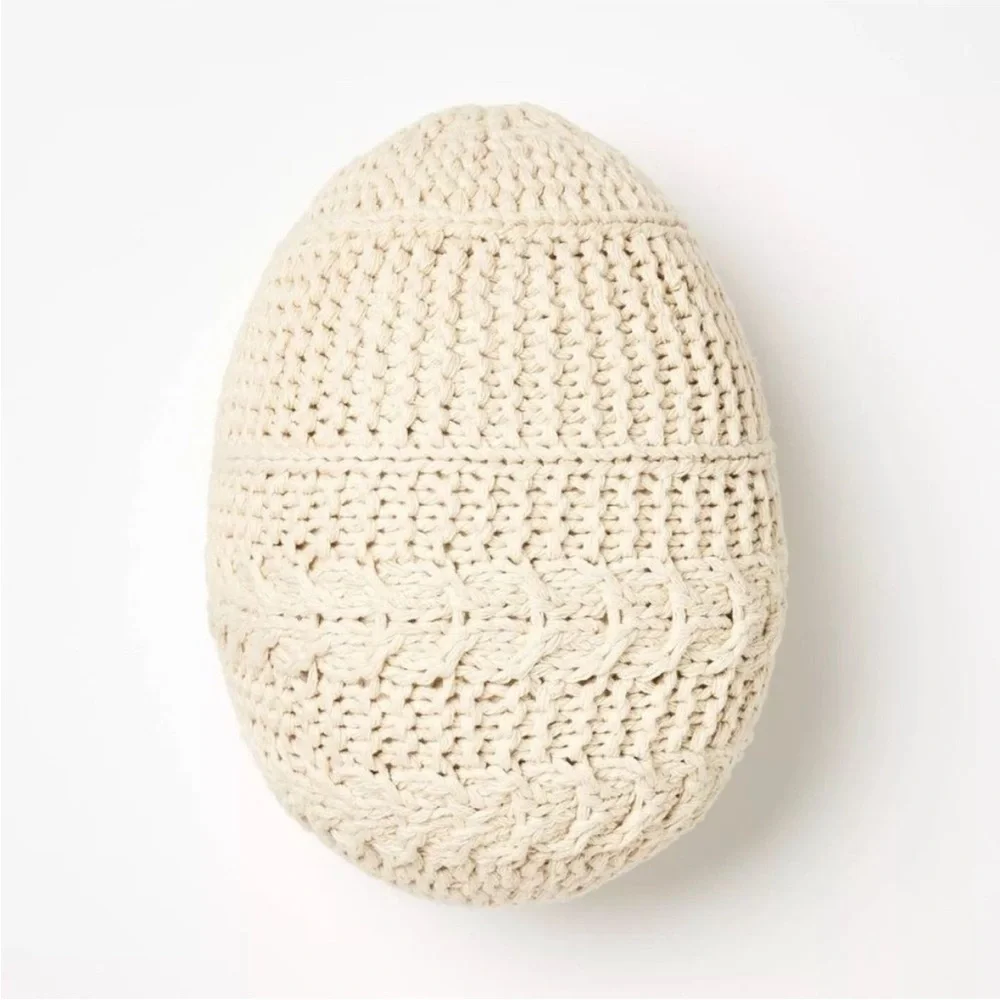 Threshold Studio McGee Shaped Crochet Egg Throw Pillow Cream